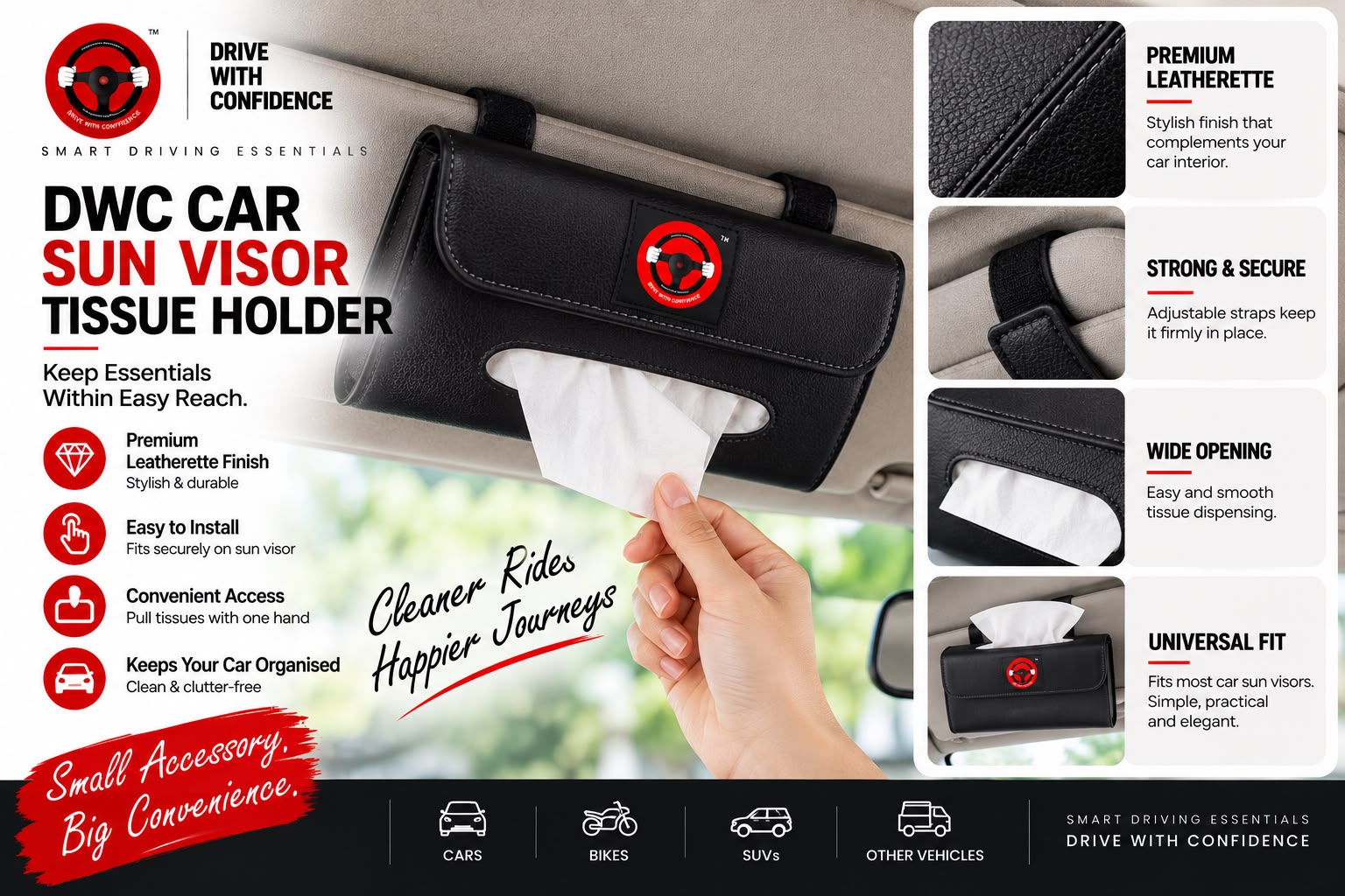 DWC Car Sun Visor Tissue Holder