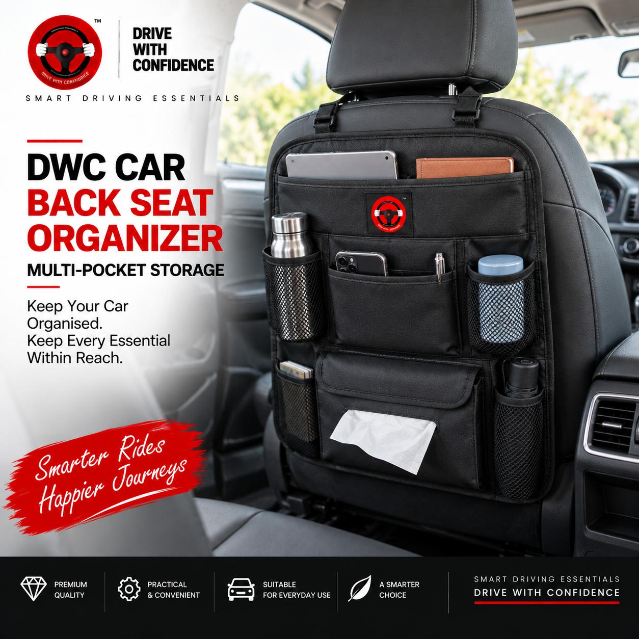 DWC Car Back Seat Organizer – Multi-Pocket