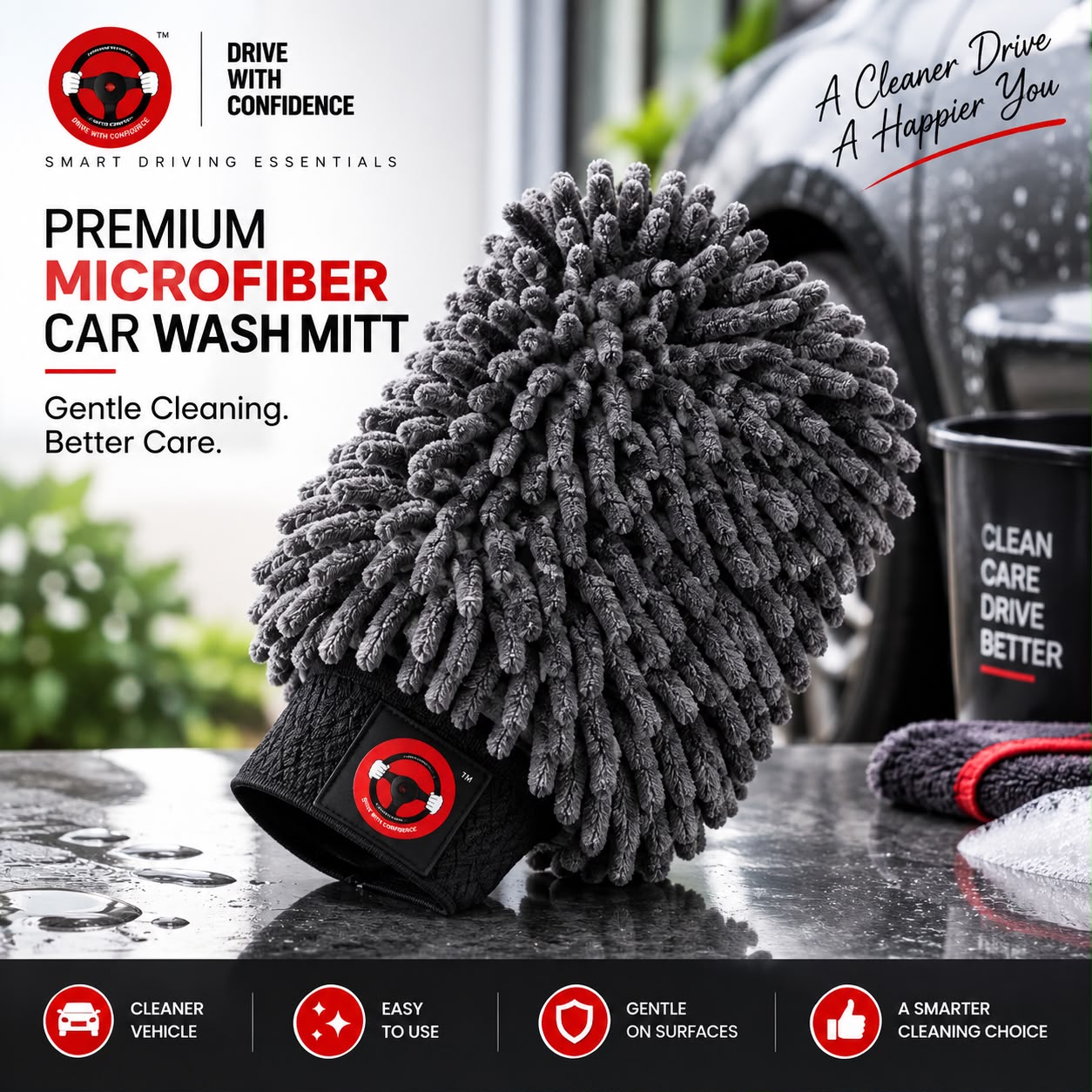 DWC Premium Microfiber Car Wash Mitt